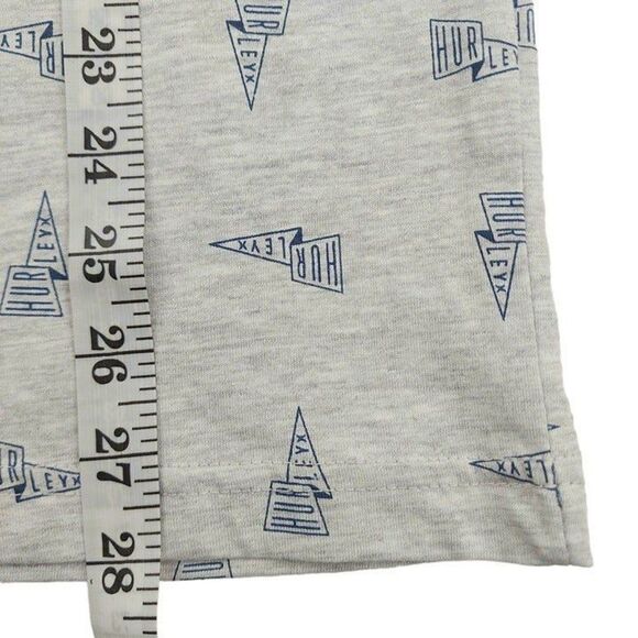 Hurley T-Shirt Mens Small Gray Short Sleeve Crew Neck Allover Logo Cotton Blend - Picture 9 of 12